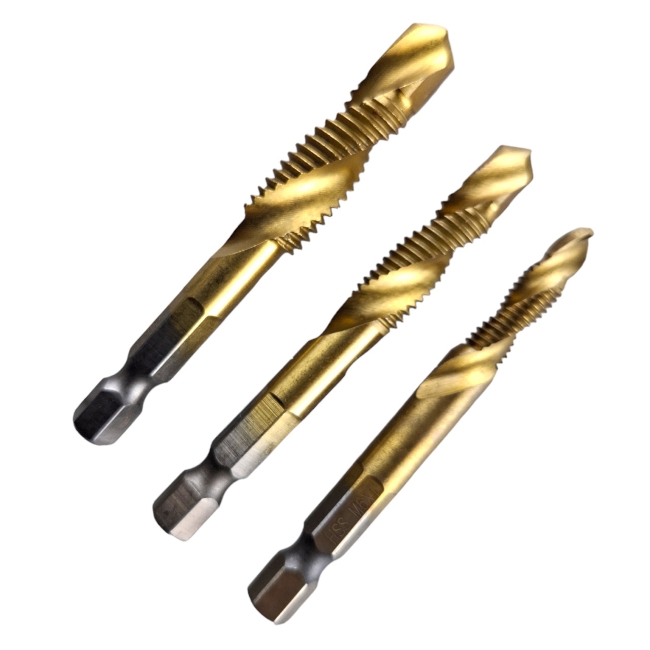 Сверла с метчиком HSS 6 предметов, М 3-М 10, шестигранный хвостовик, "MAXIMUM" MX 15609 оптом